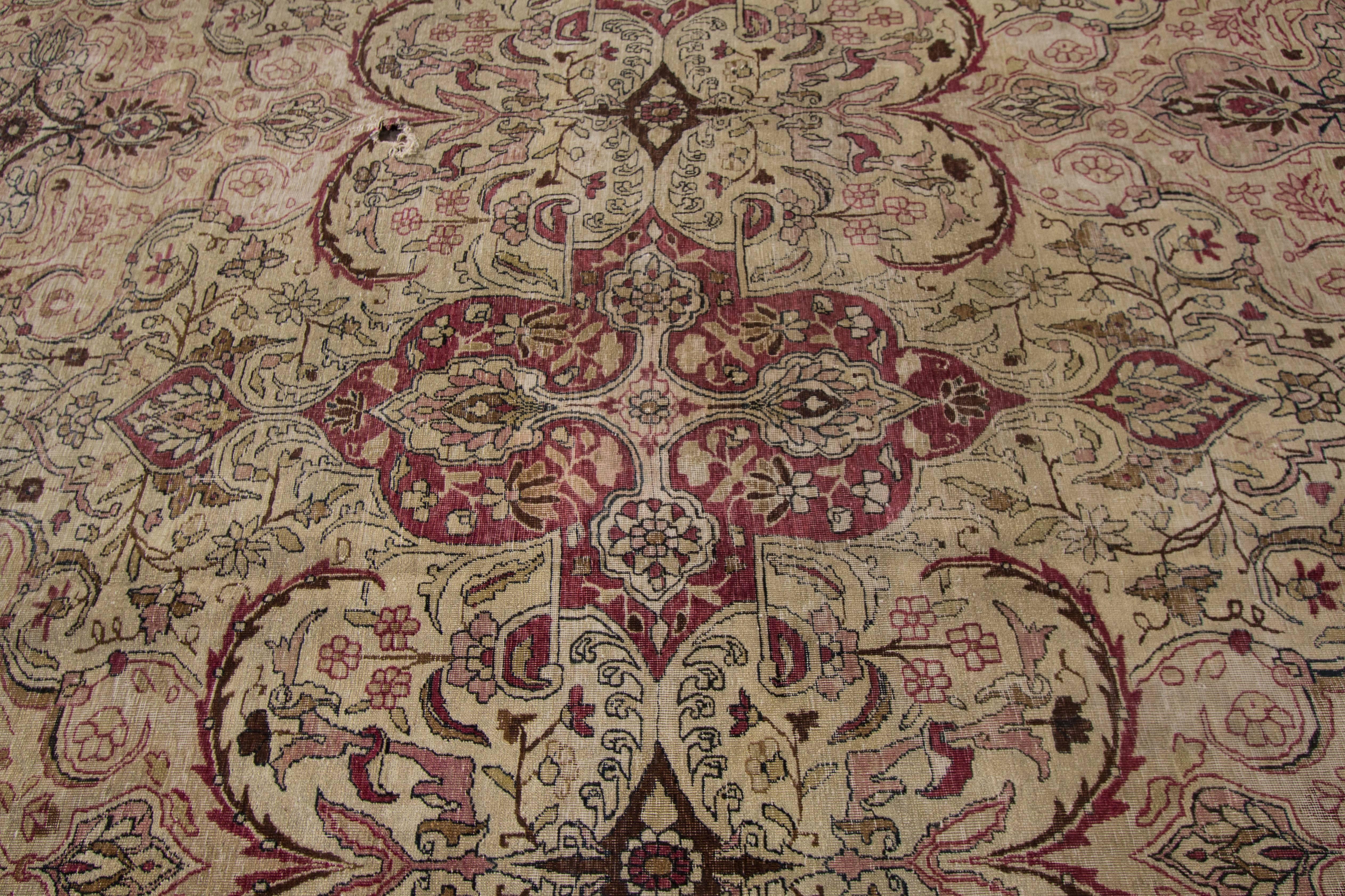 19th Century Antique Persian Kerman Carpet For Sale