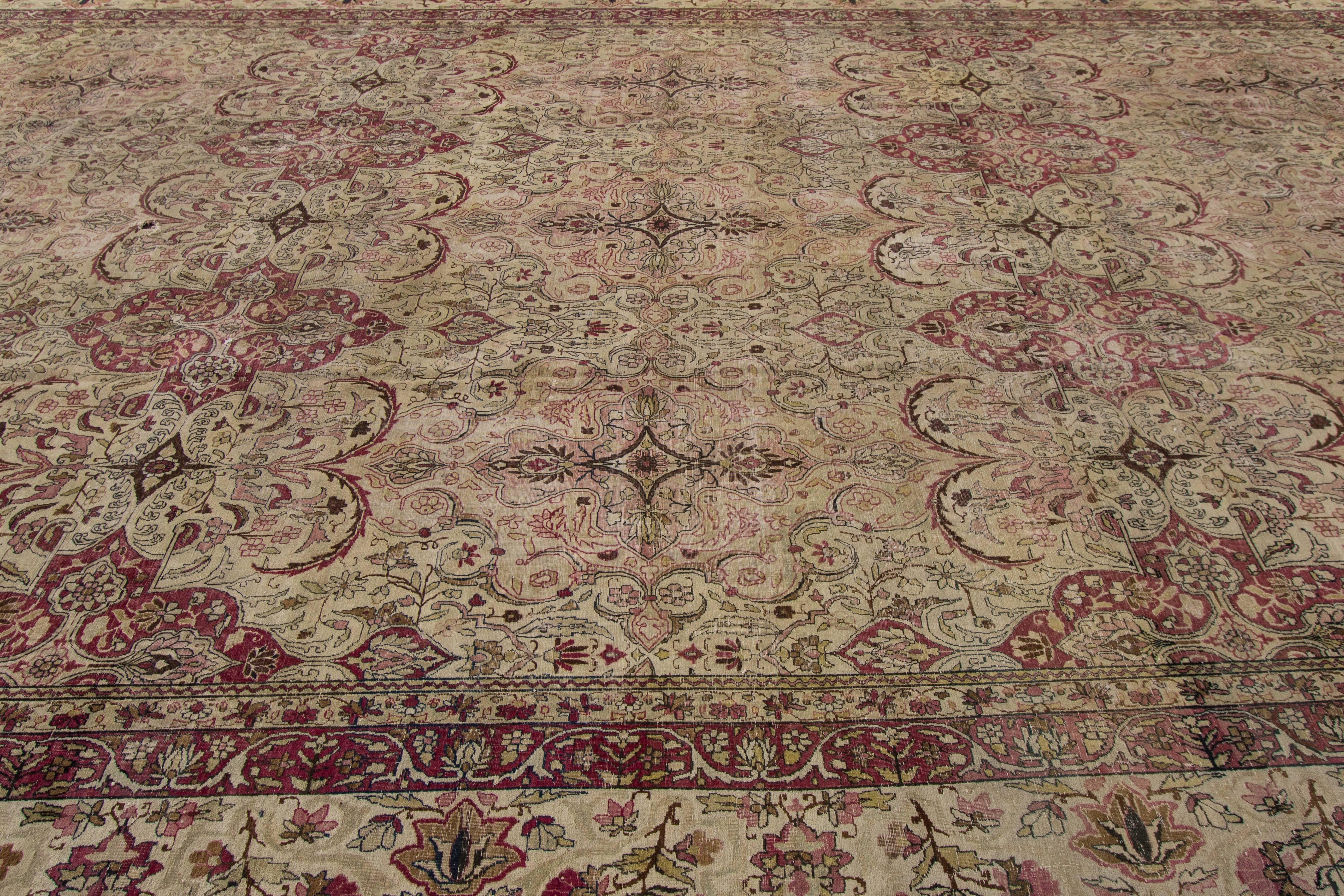 An antique Persian Kerman carpet from the last quarter of the 19th century. Measures: 11'10