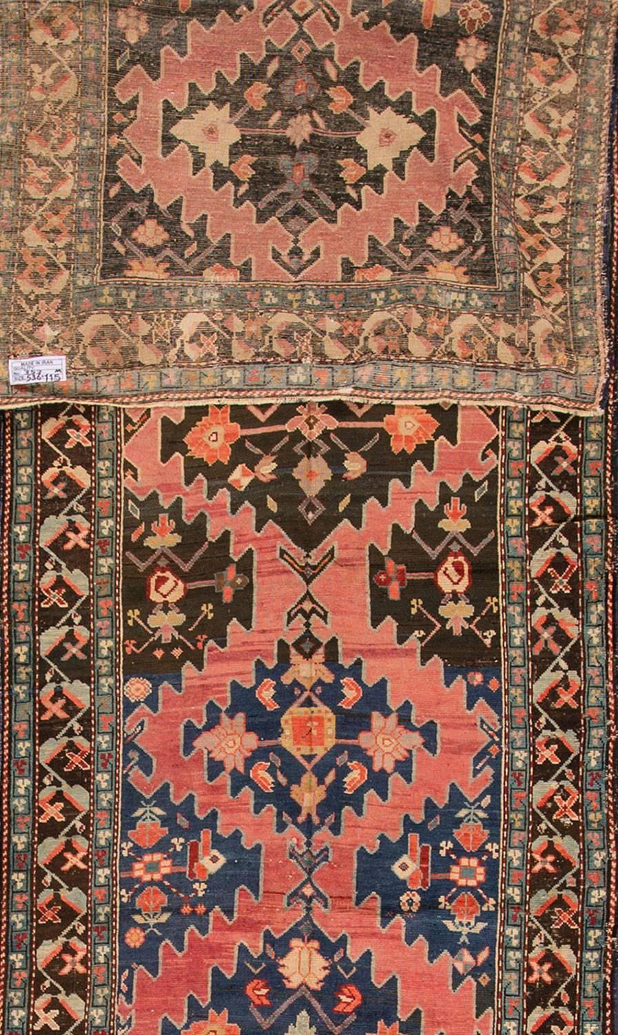 Hand-Knotted Early 1900s Multicolored Russian Karabagh Rug For Sale