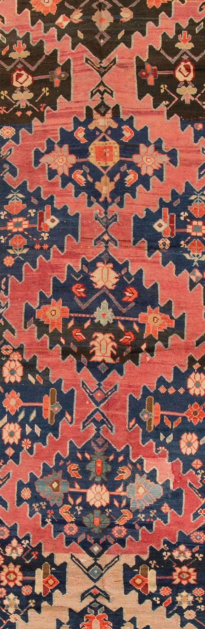 Early 1900s Multicolored Russian Karabagh Rug In Excellent Condition For Sale In Norwalk, CT