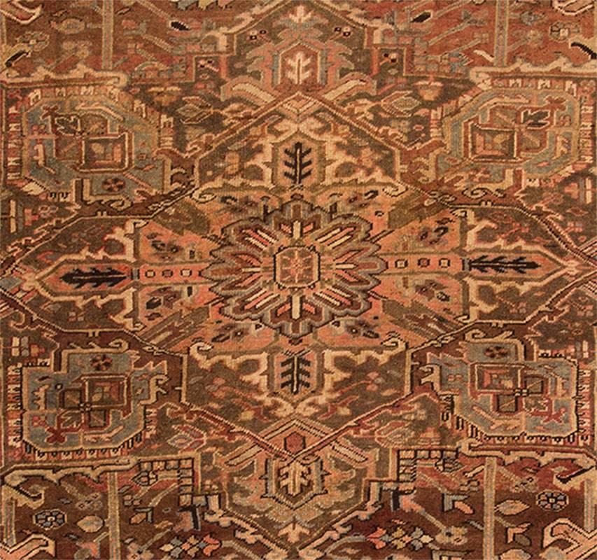 Mid-20th Century Vintage 1960s Brown or Tan Persian Heriz Carpet