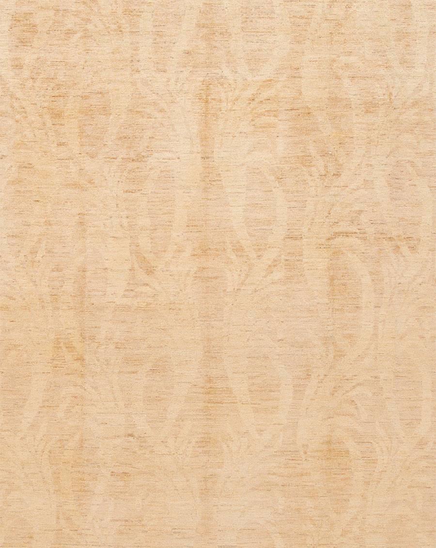 Hand-Knotted Modern Ivory/Cream Peshawar Rug, 8.08x11.10 For Sale