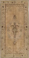 Tappeto turco Khotan, lana, disegno islamico, medaglione beige, anni '40