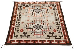 Alfombra de lana geométrica de estilo navajo contemporáneo, 8x10 – Tono terracota del suroeste