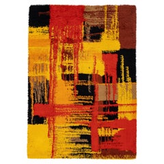 Alfombra danesa «Rya» vintage de mediados del siglo XX, 7'6" x 10'7"