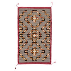 Contemporary Modern Southwest Navajo-Style Geometric Handmade Wool Accent Rug