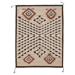 Moderner grafisch-geometrischer Wollteppich im Navajo-Stil Flachgewebe aus dem Südwesten