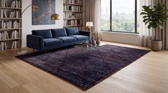 Contemporary Modern Moroccan Style Geometric Wool Area Rug in Deep Espresso