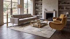 Modern Swedish Style Handmade Wool Flatweave Rug Geometric Scandinavian 8x10