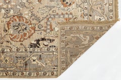 Modern Oushak Style Hand-Knotted Wool Rug in Neutral Beige, Grey and Terracotta