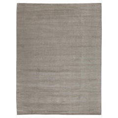 Modern Solid Grey Wool Area Rug – Minimalist Contemporary Neutral Japandi