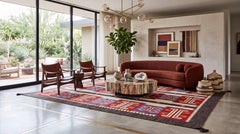 Contemporary Navajo Style Wool Rug – Modern Geometric American Textile Accent