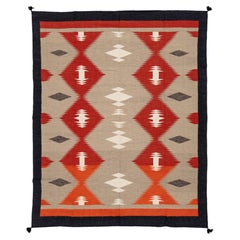 Modern Handmade Navajo Style Wool Area Rug – Contemporary Southwest Geometric