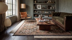 Tappeto in misto lana in stile moderno-transizionale con motivi geometrici – Tonalità terracotta e terra