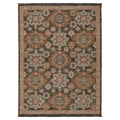 Tappeto in misto lana in stile moderno-transizionale con motivi geometrici – Tonalità terracotta e terra