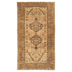 Mid-Century Vintage Tribal Wool Rug with Diamond Medallions & Earthy Neutral