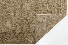 Mid-Century Vintage Muted Beige & Brown Neutral Geometric Area Rug