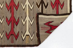Antique Navajo Handwoven Wool Textile Rug with Geometric Arrowhead Motif