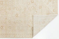 Antique Neutral Minimalist Wool Hallway Runner Cream & Muted Beige Tone-on-Tone