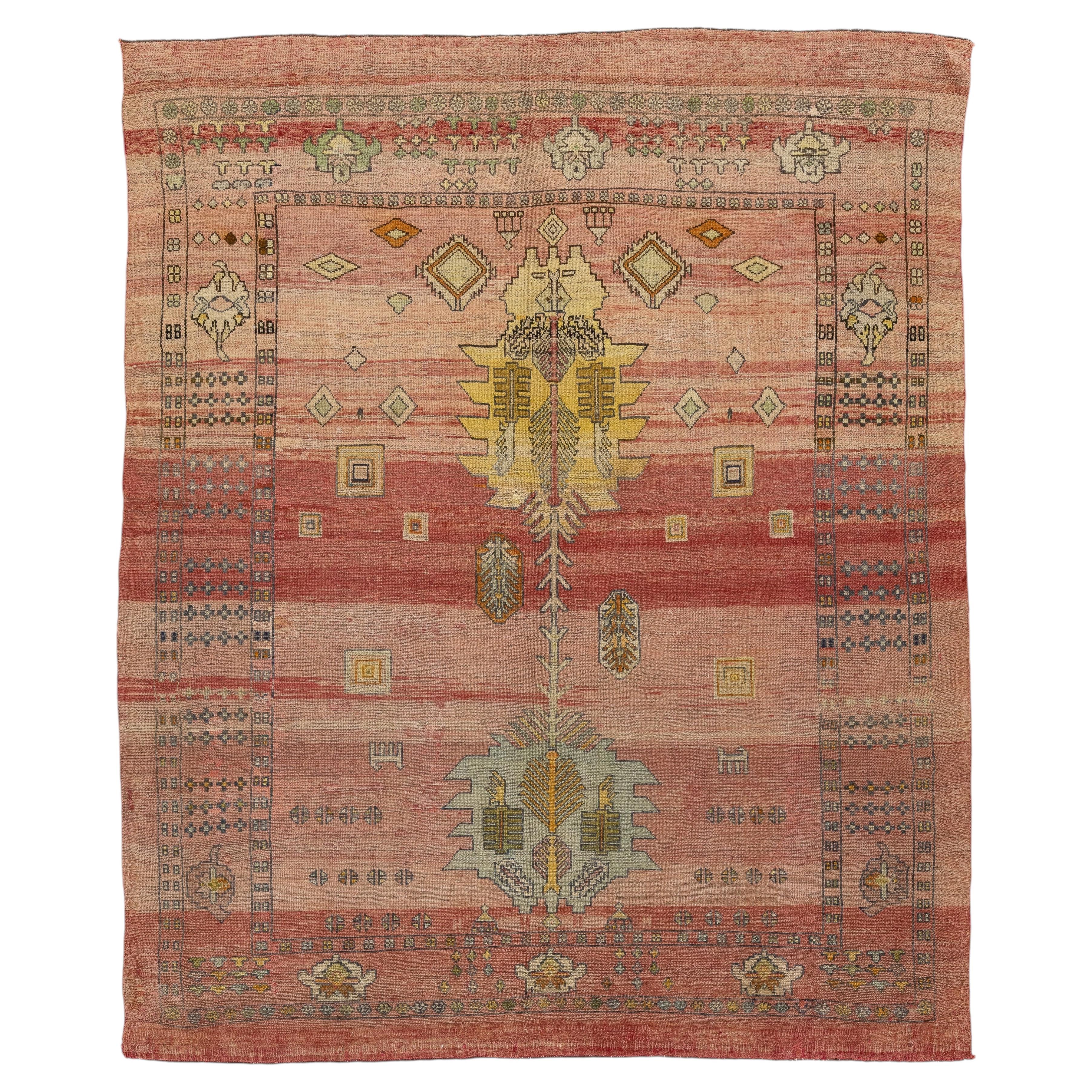 9x9 Hand-Knotted Wool Vintage Revival Amber and Terracotta Area Rug For ...