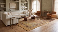 Vintage Hand-Knotted Wool Revival Area Rug – Two-Tone Ombré Floral Design 9x9