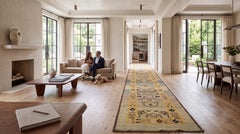 1990s Vintage Revival Hand-Knotted Wool Runner Rug in Muted Earth Tones