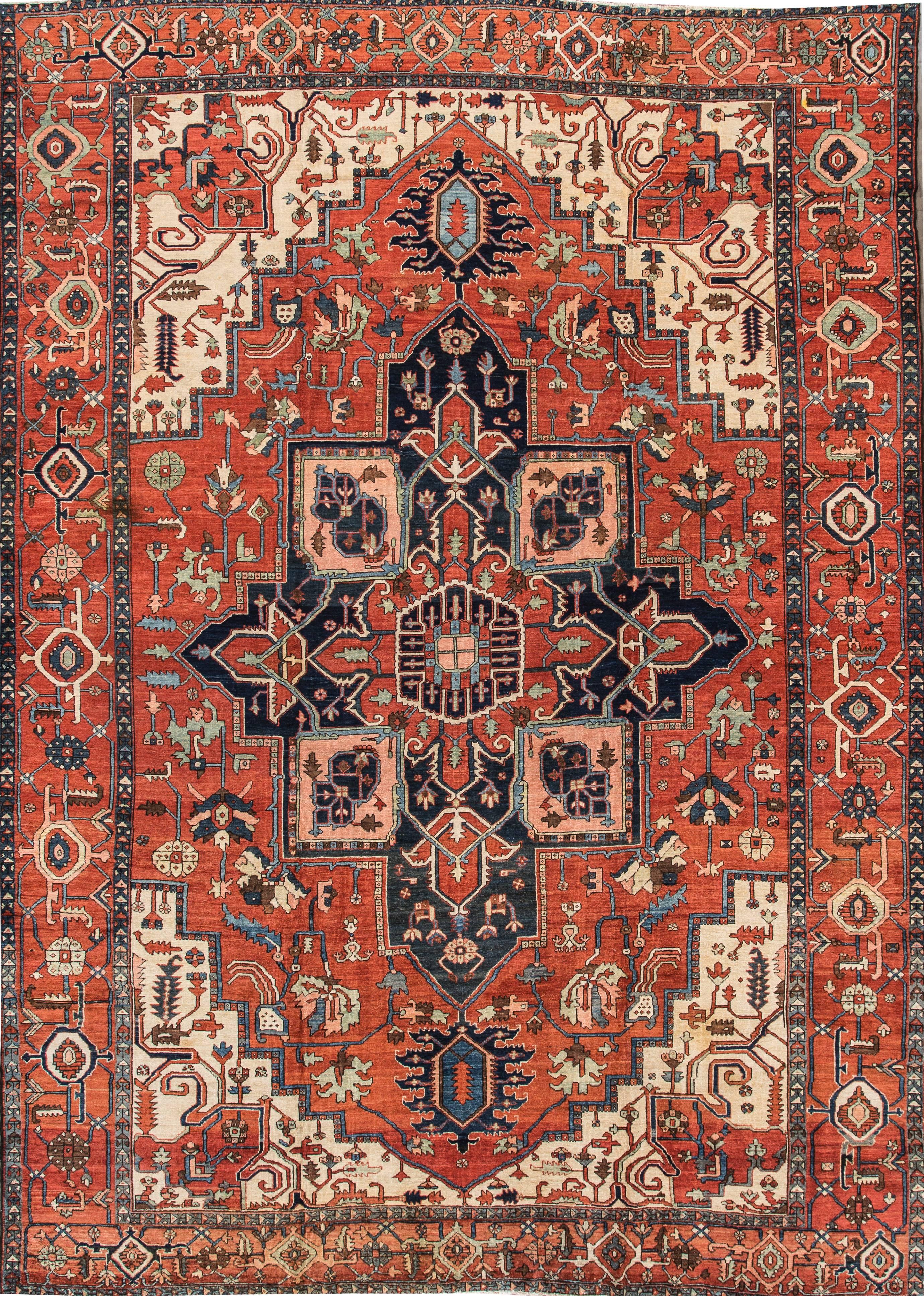 Finely Woven 19th Century Antique Persian Bakhshaiesh Rug in Rust Red ...