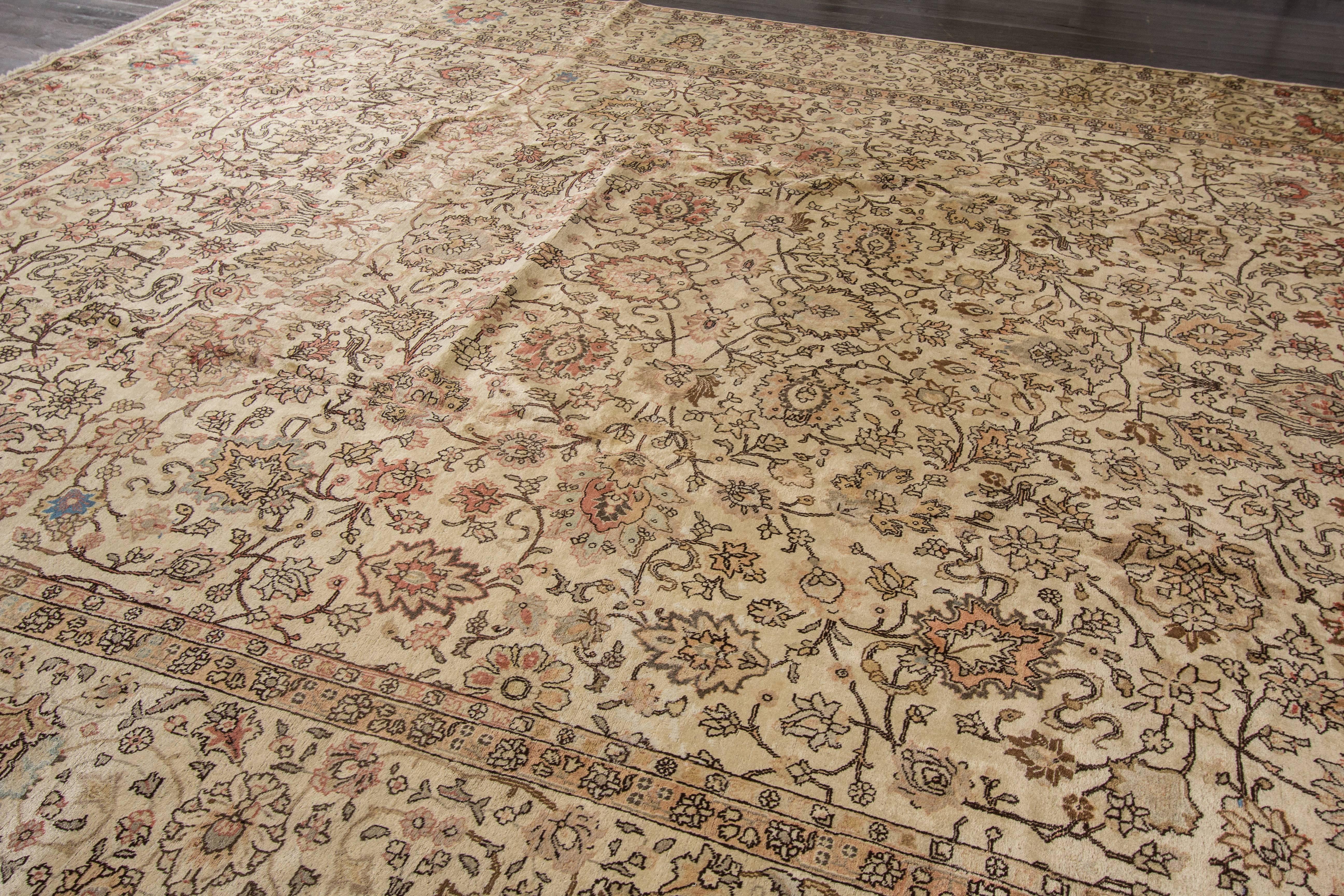 Antique Tabriz Rug In Good Condition For Sale In Norwalk, CT