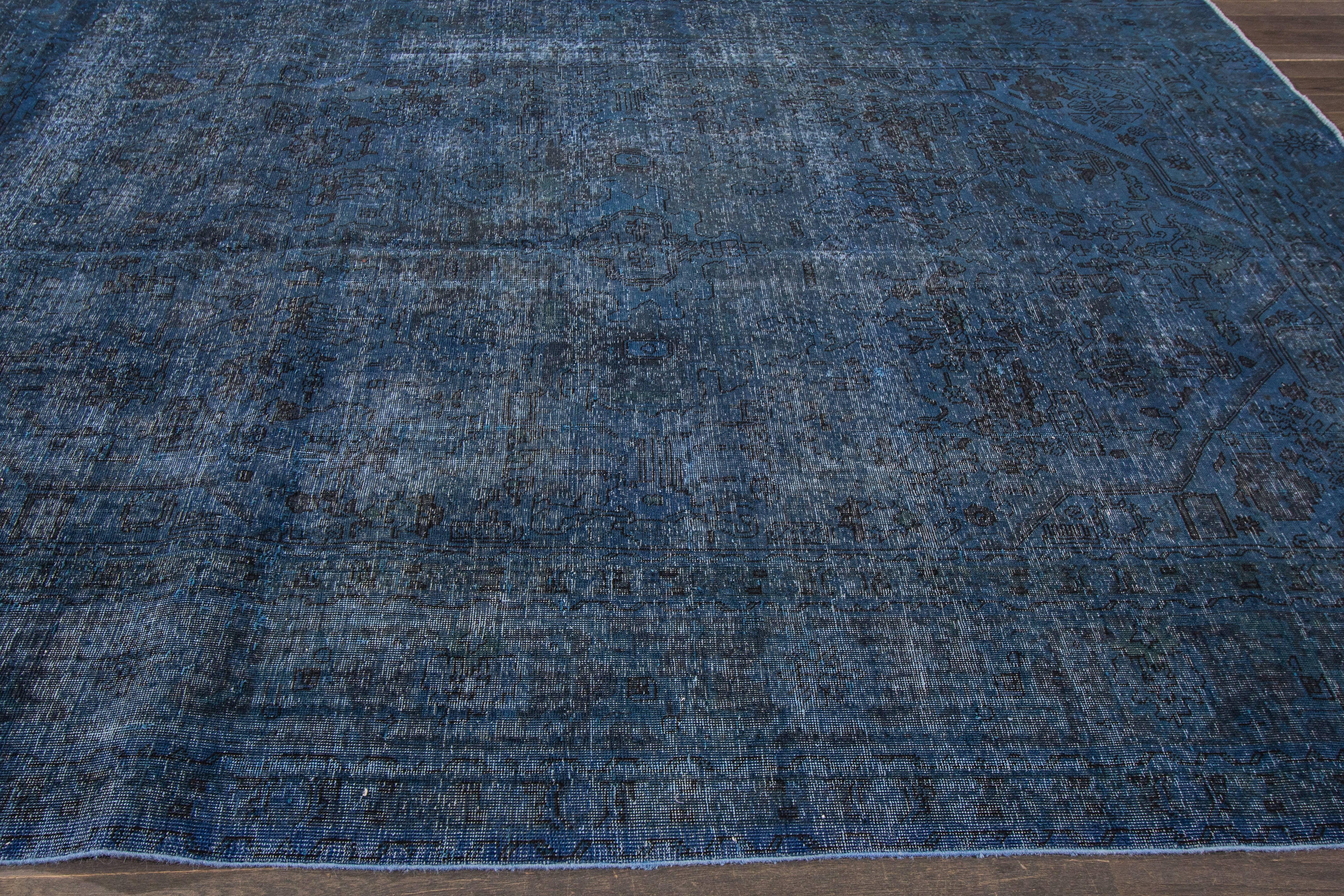 Hand-Knotted Vintage Overdyed Rug
