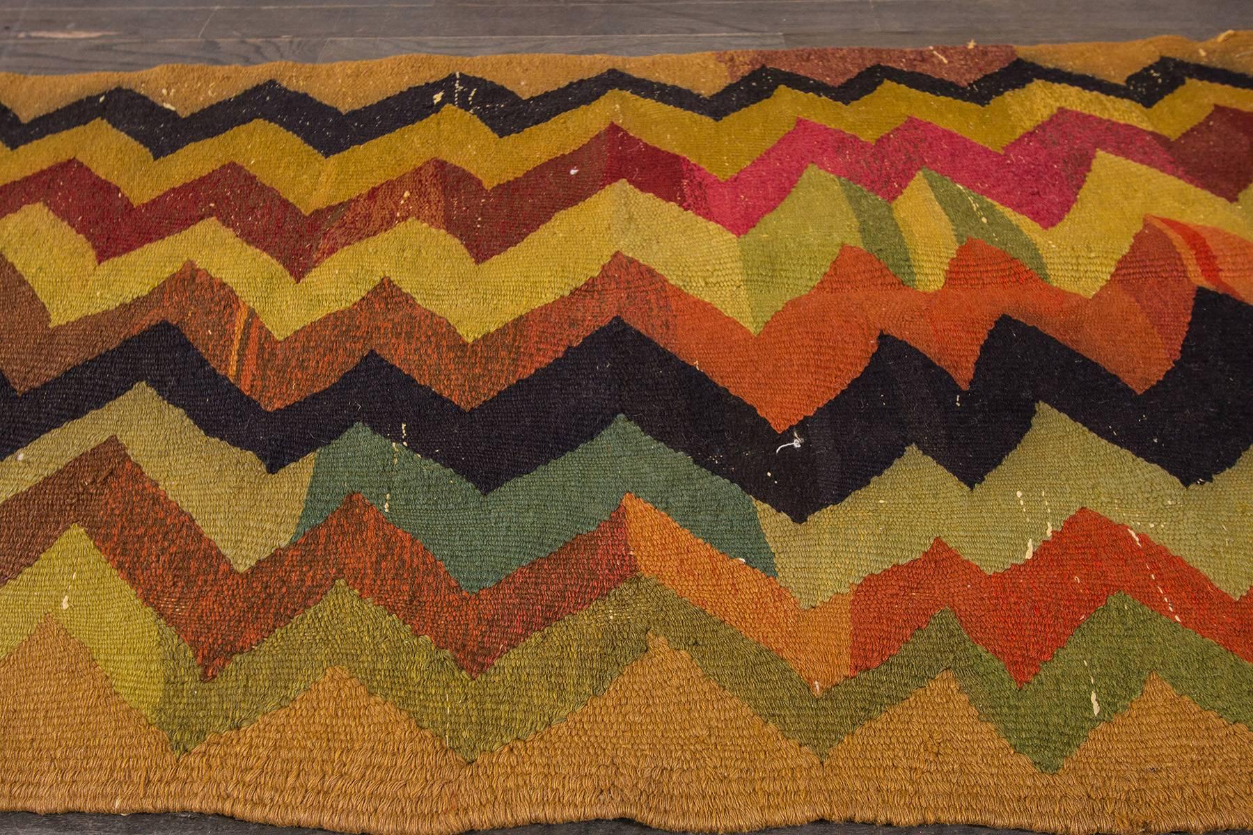 Wool Beautifully Designed Turkish Kilim Rug