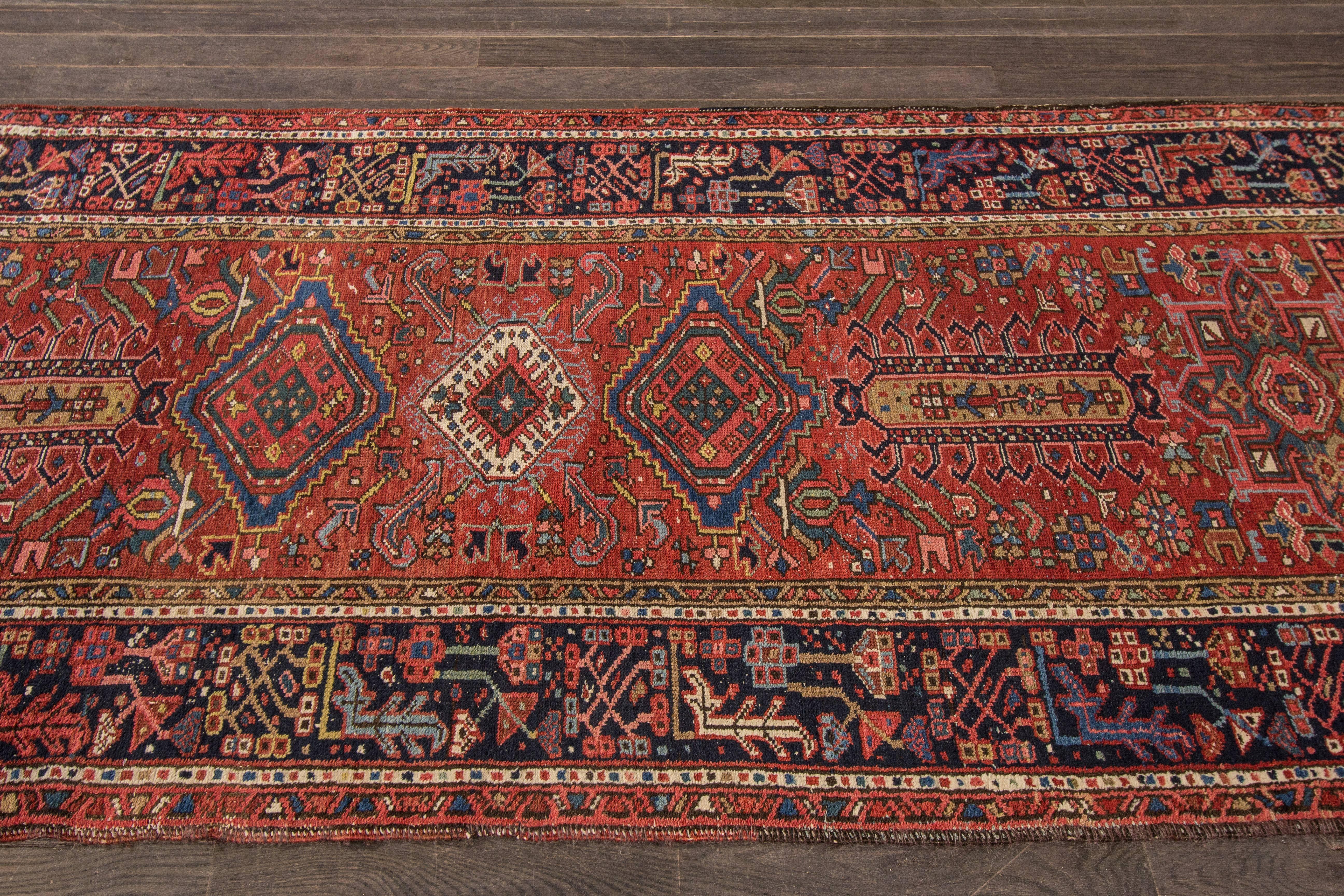 Beautiful Antique Persian Heriz Runner In Good Condition In Norwalk, CT