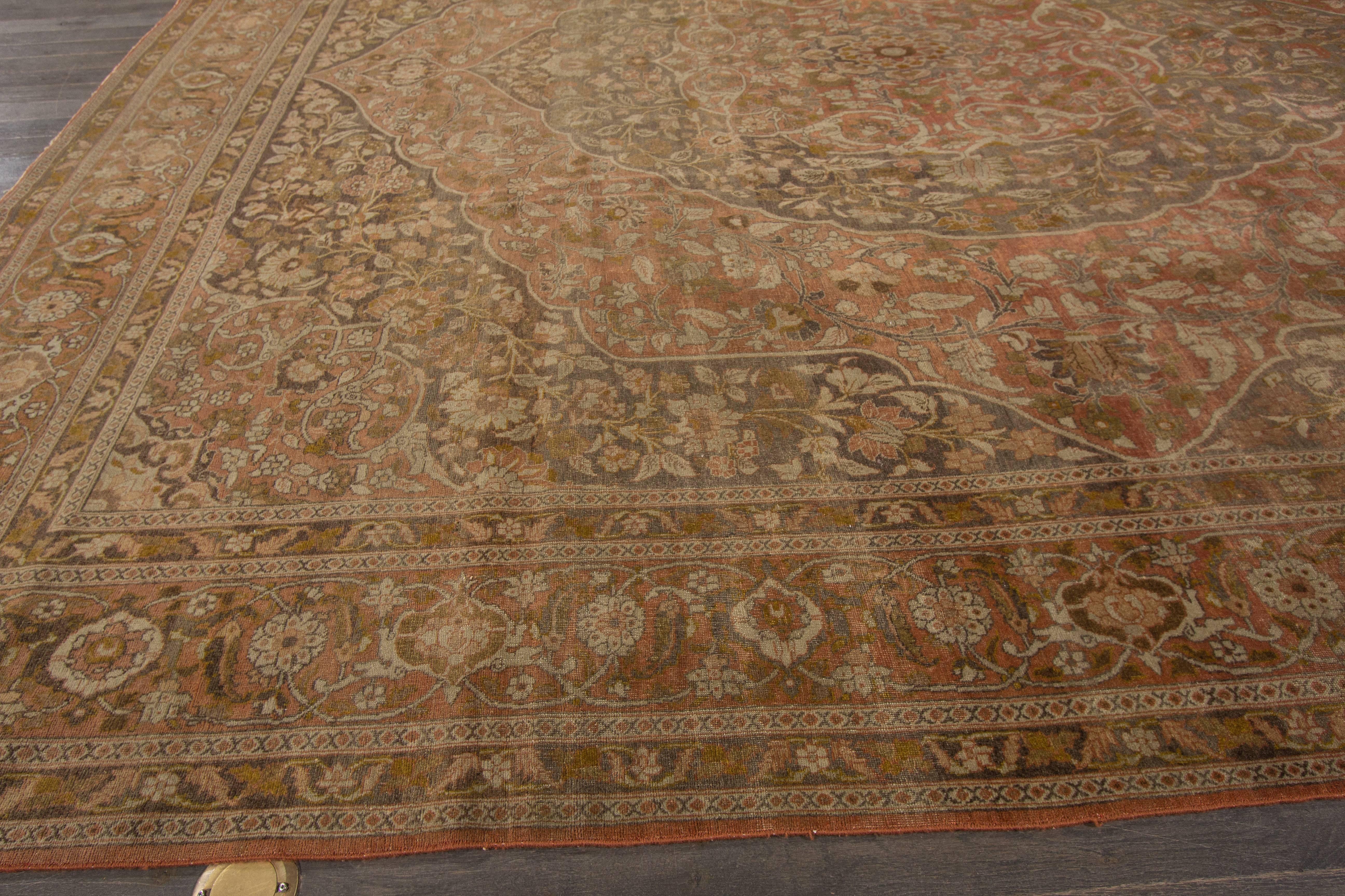 Persian Beautifully Designed Antique Tabriz Rug For Sale