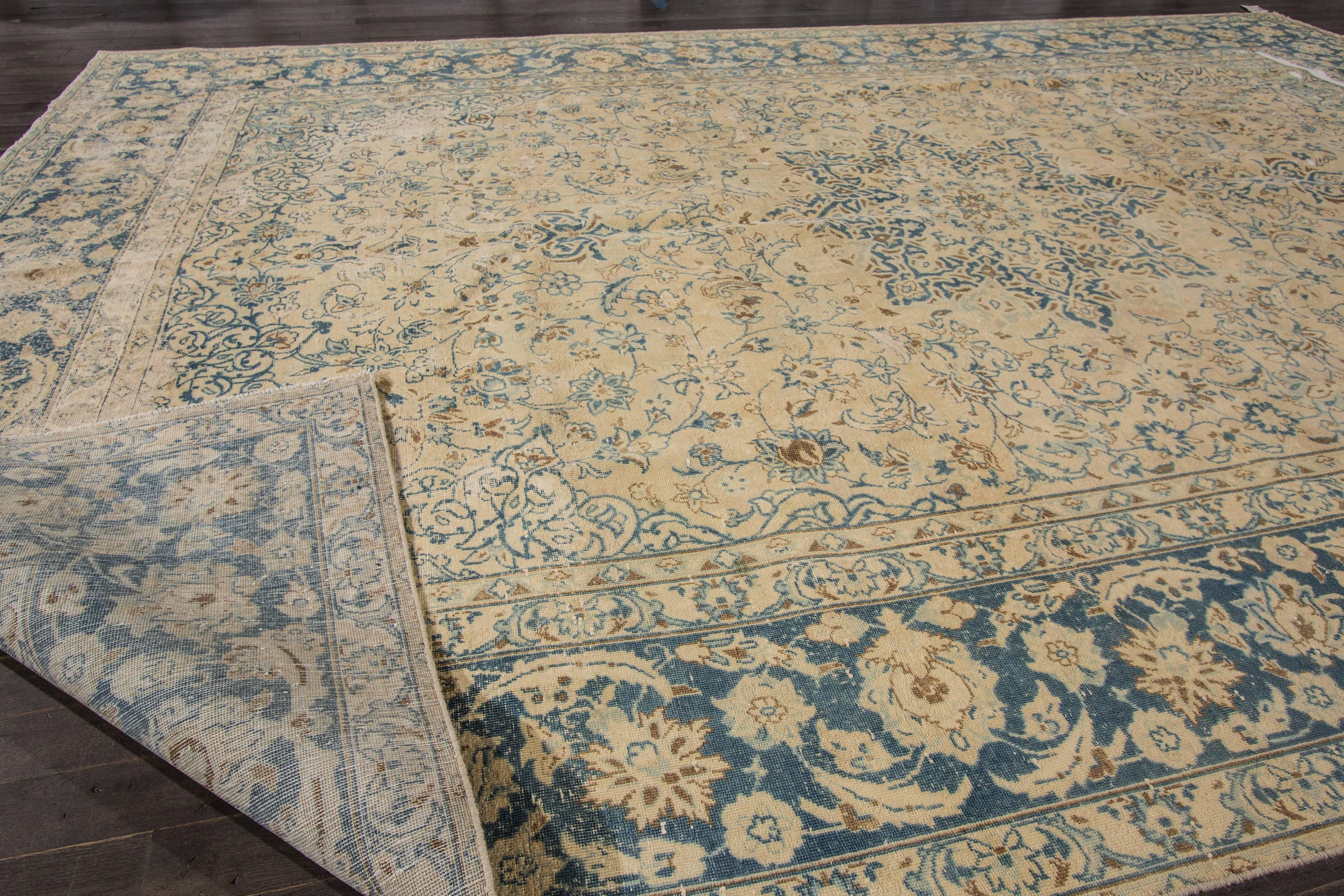 Persian Simply Beautiful Distressed Tabriz Rug For Sale