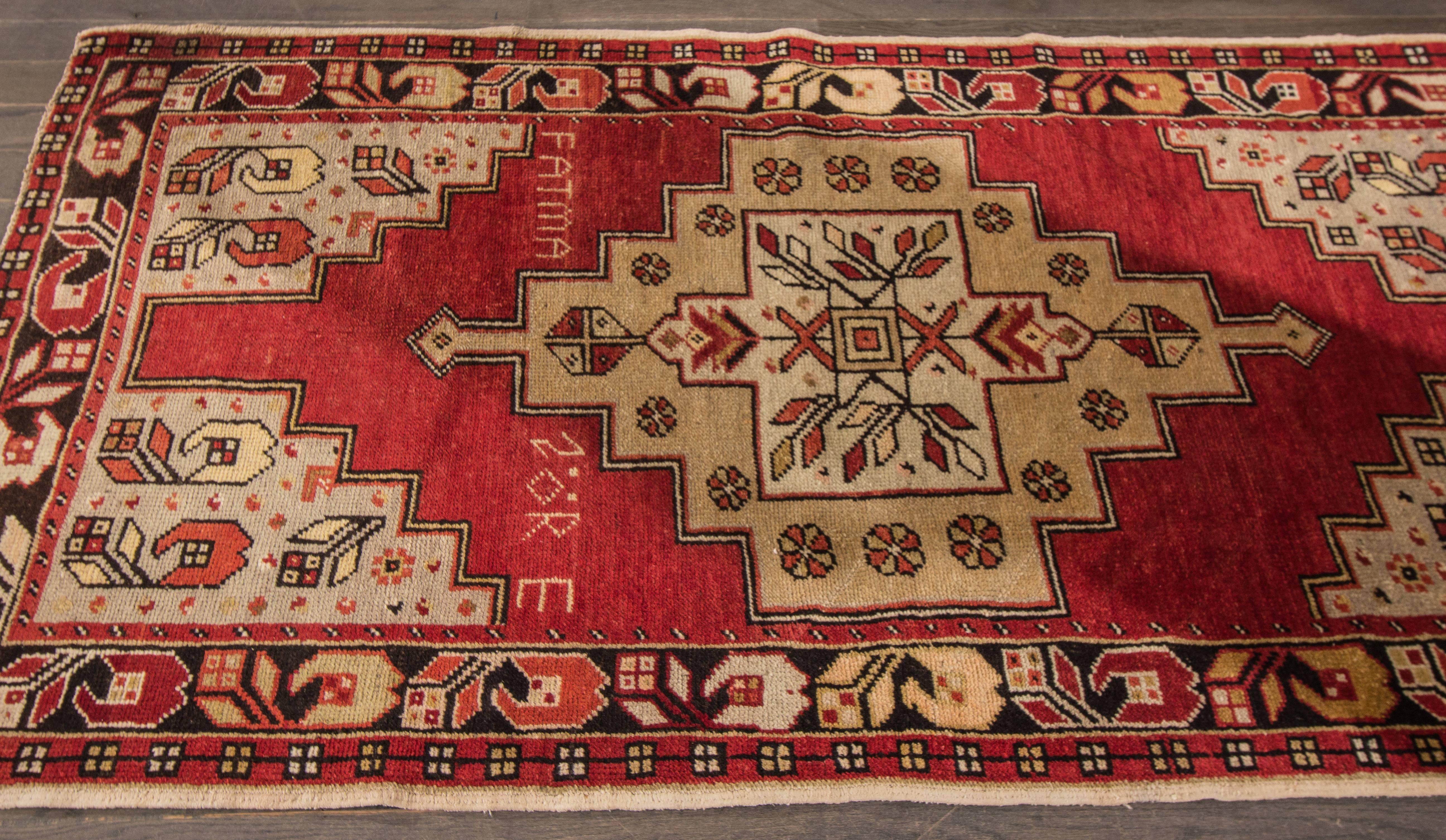 Mid-20th Century Vintage Anatolian Rug, 3'6