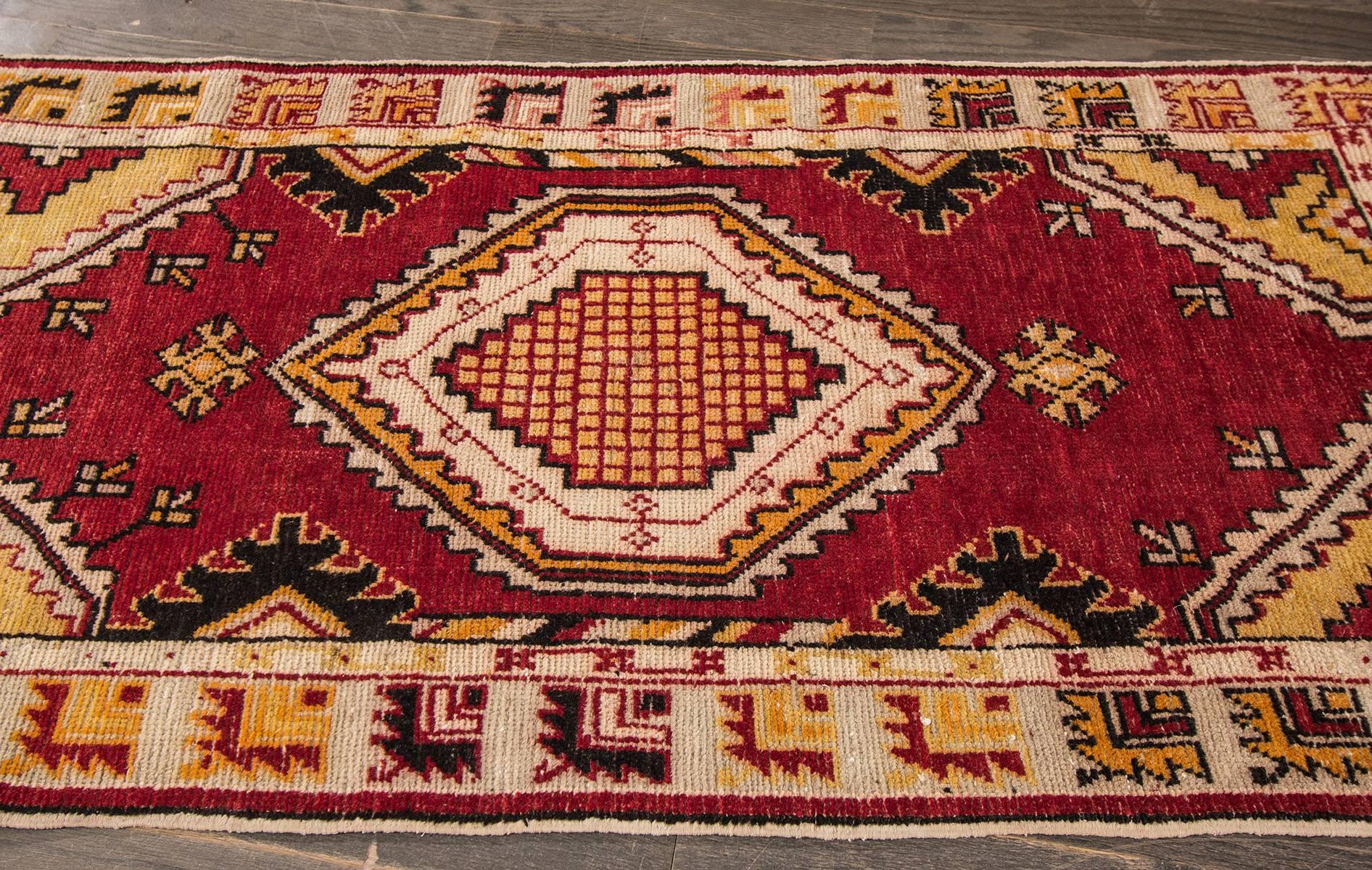 Hand-Knotted Vintage Anatolian Rug, 2'6