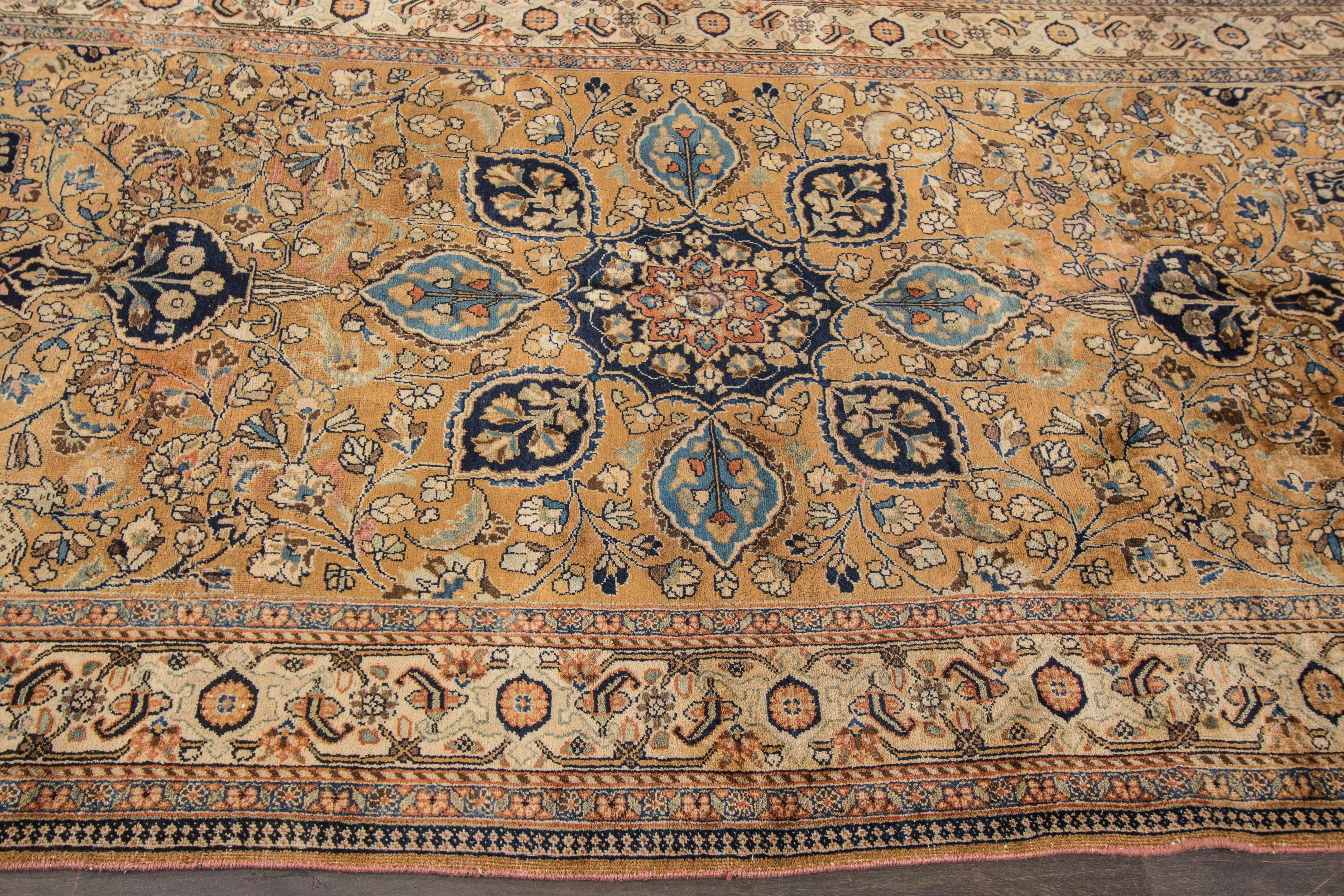 This beautiful Vintage Woven Persian Mashad hand-knotted design rug will make your floor look splendid. This collection is made in wool. It's measures are: 5' x 9'.9.
This Vintage Woven Persian Mashad Rug was made in Iran