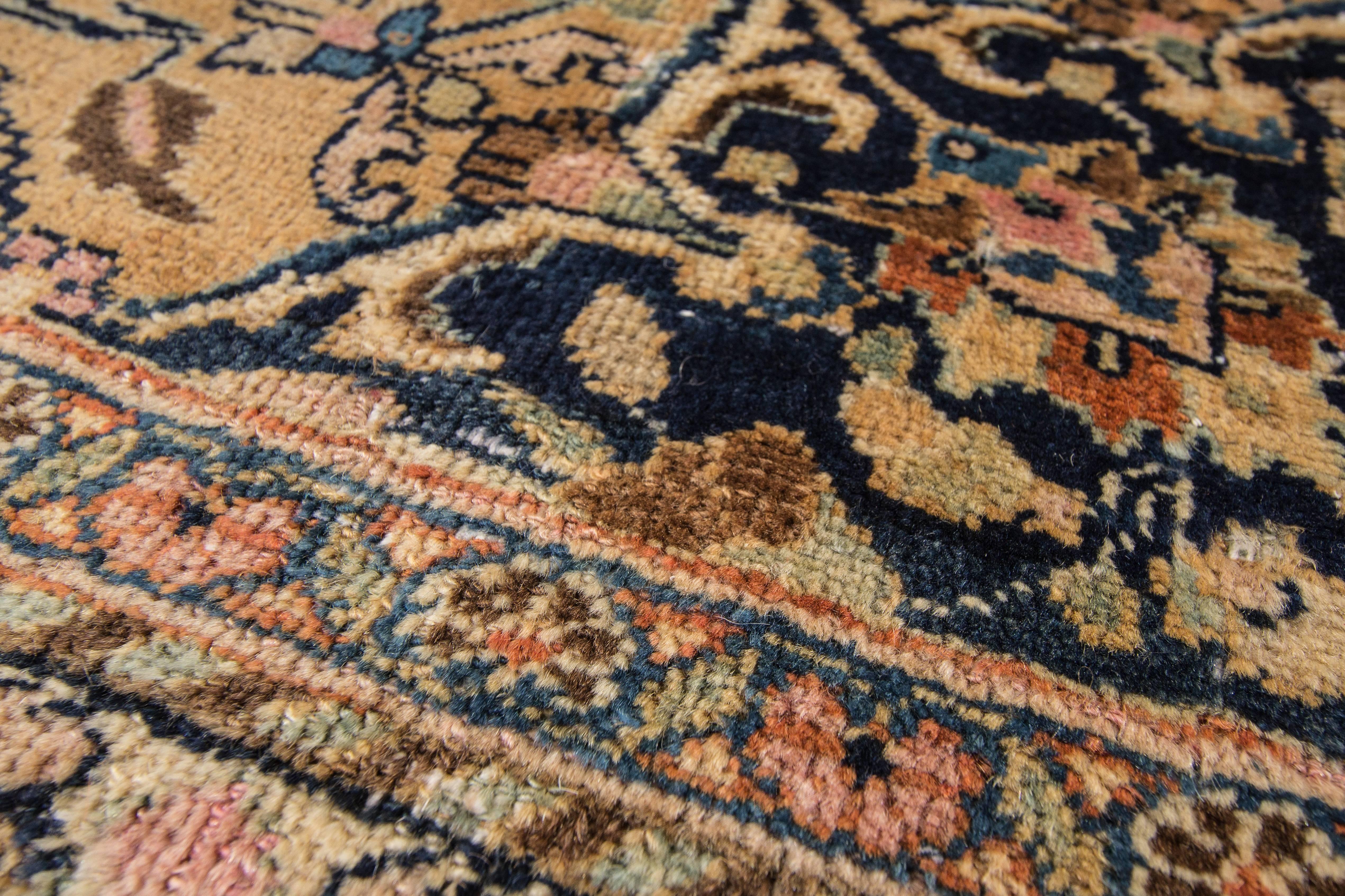Vintage Woven Persian Mashad Rug In Good Condition For Sale In Norwalk, CT