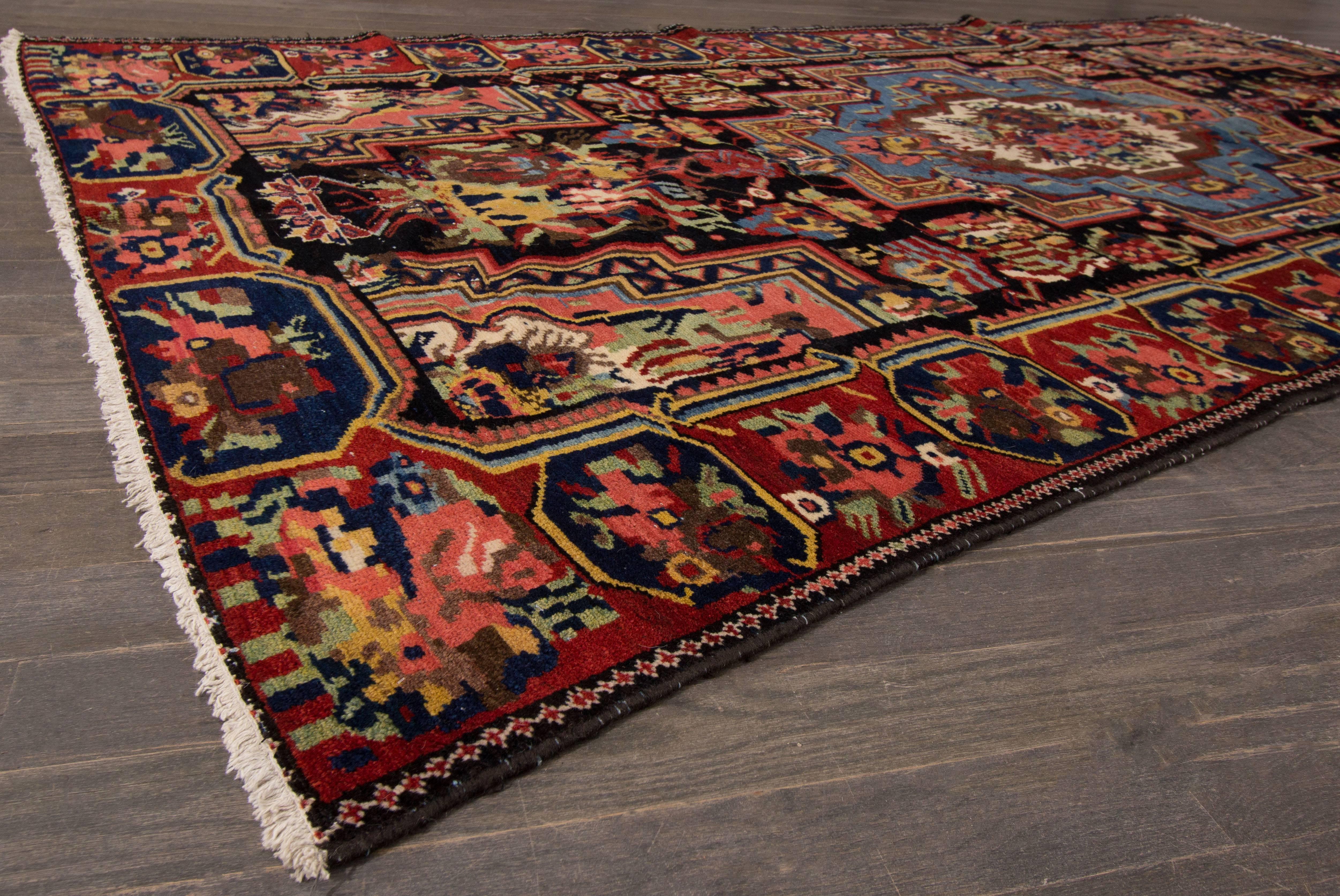Hand-Knotted Beautifully Designed Vintage Bakhtiari Rug For Sale