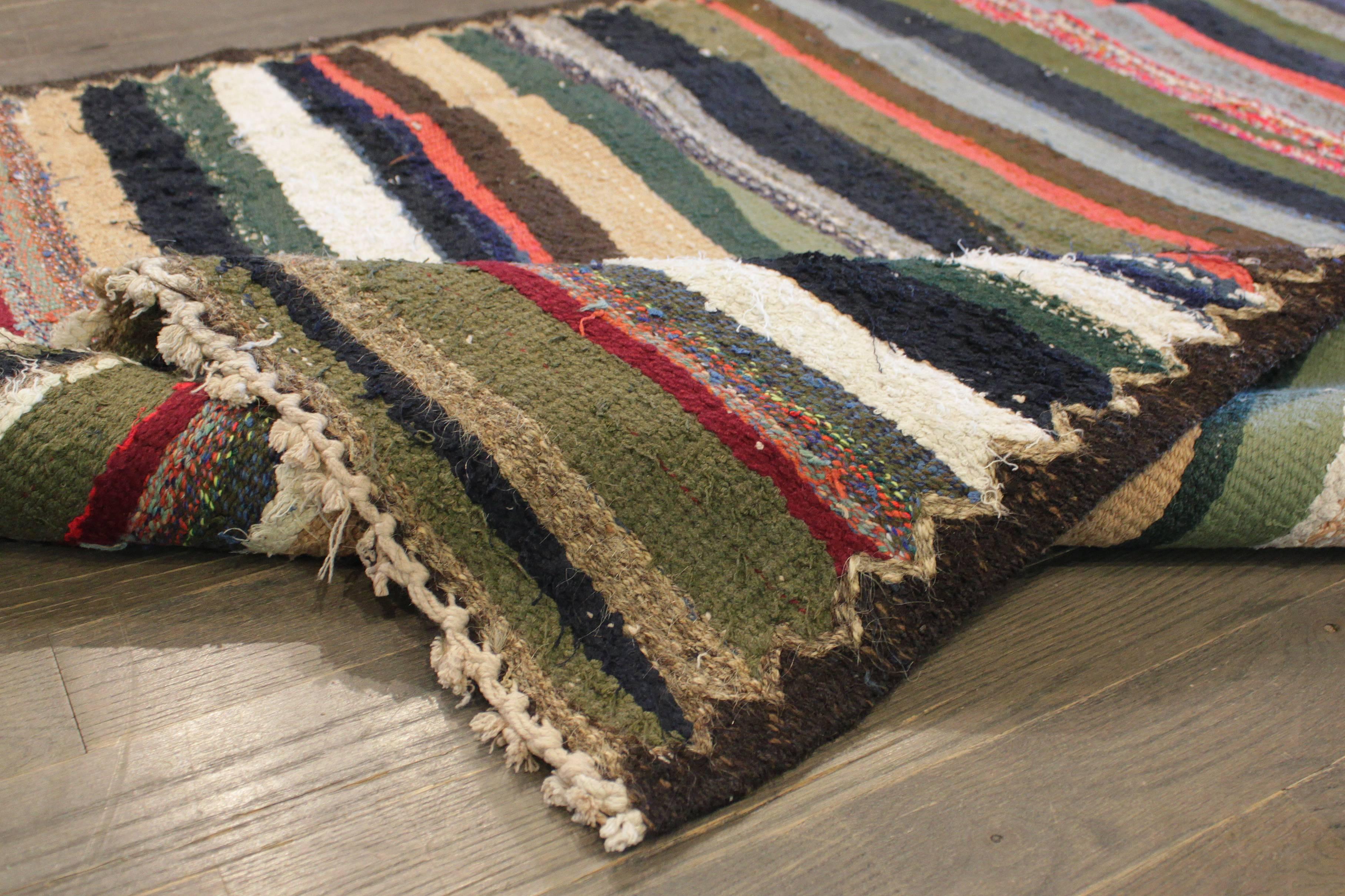 Hand-Knotted Beautifully Designed Vintage Persian Kilim Rug For Sale