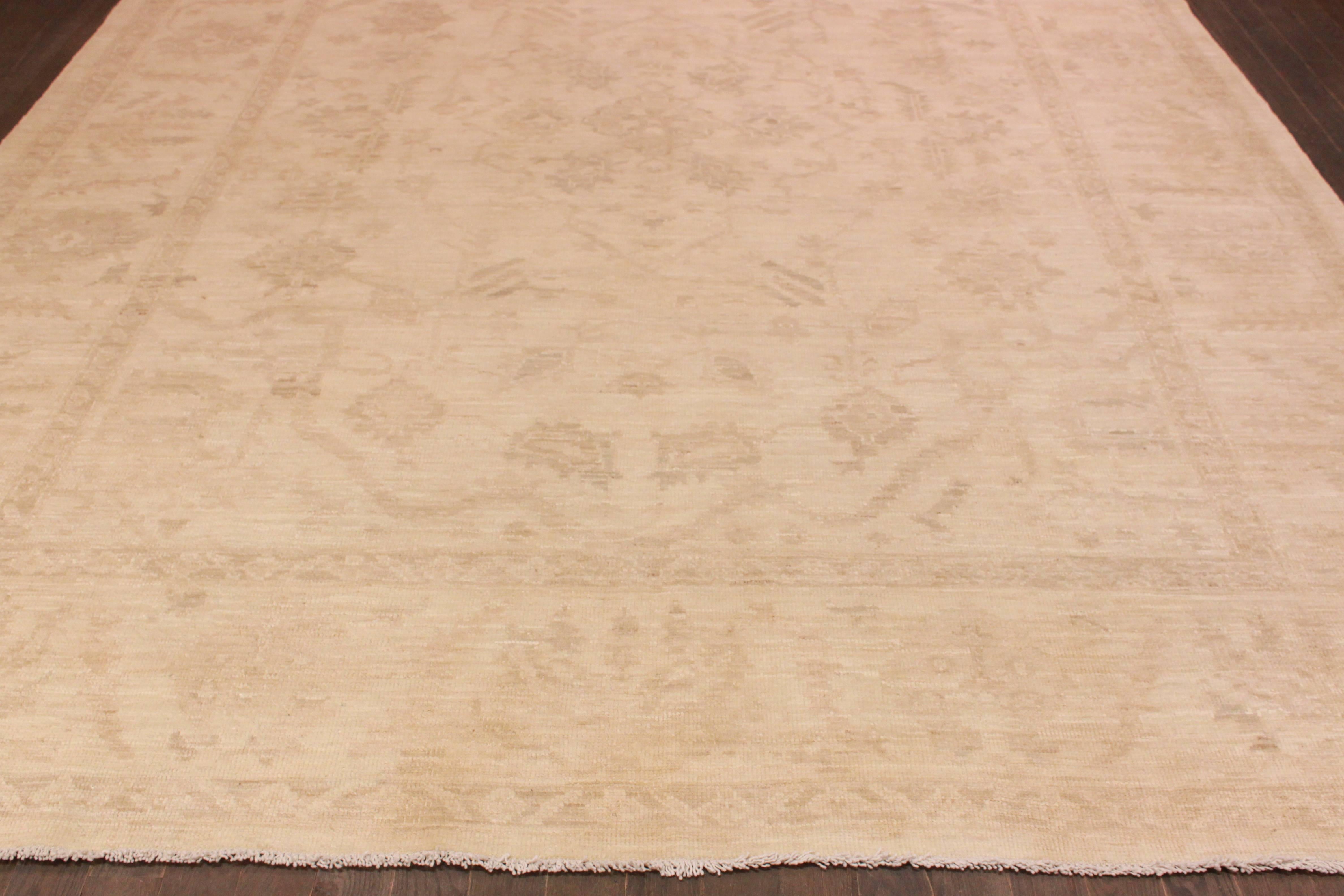 Hand-Knotted Modern Turkish Style Oushak Carpet 8'.9 x 11'.6. For Sale