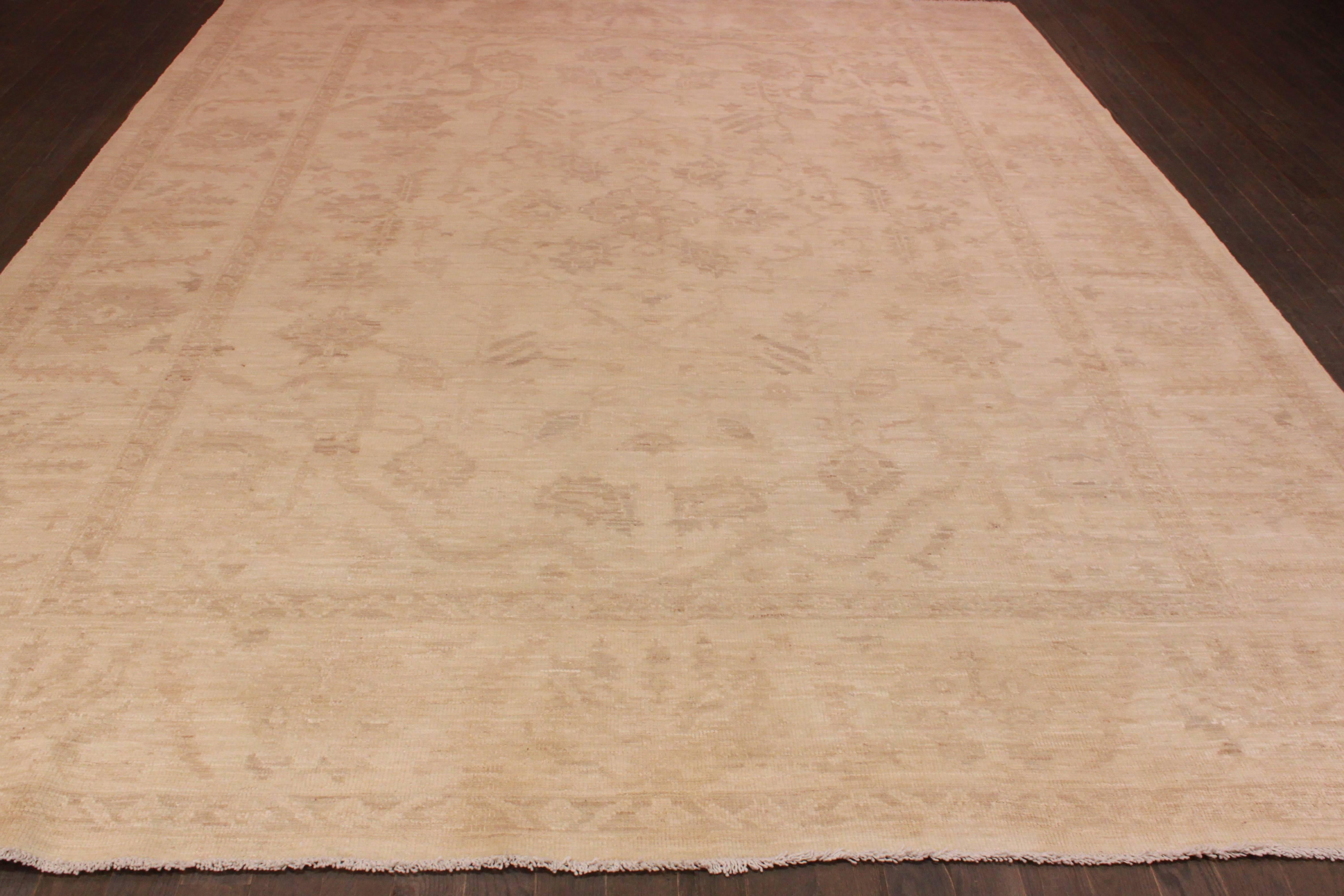 Wool Modern Turkish Style Oushak Carpet 8'.9 x 11'.6. For Sale