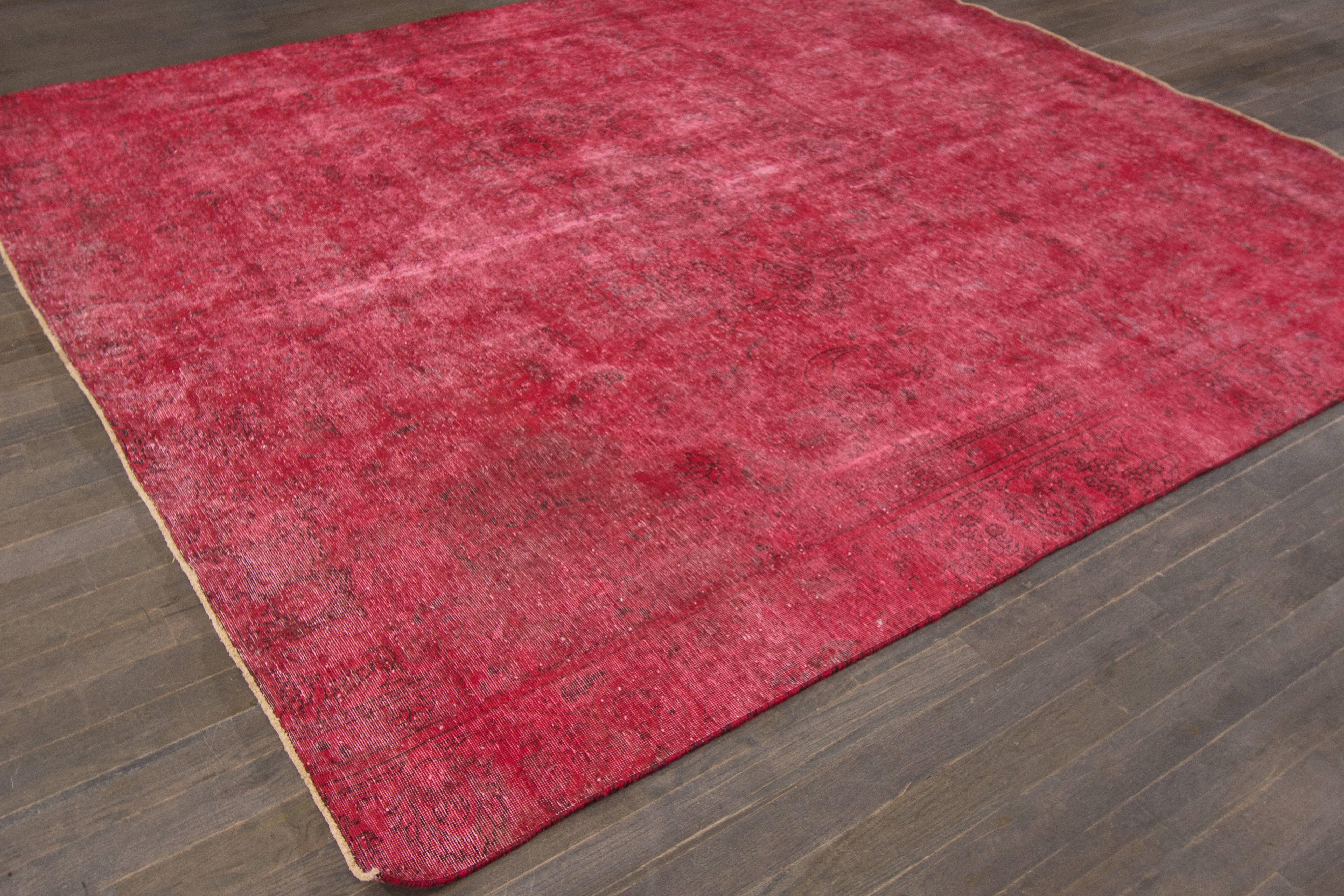 Pakistani Beautifully Designed Square Overdyed Rug