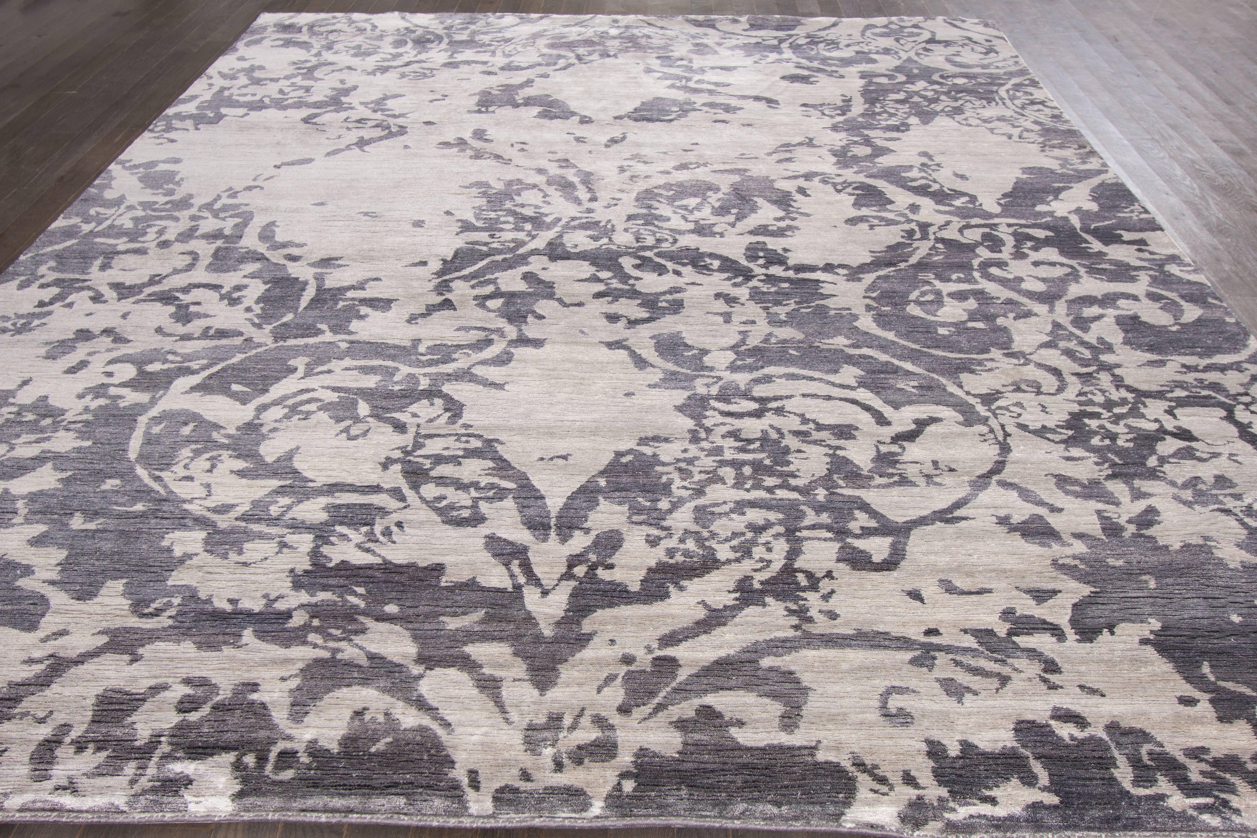 Hand-Knotted Modern Indian Rug