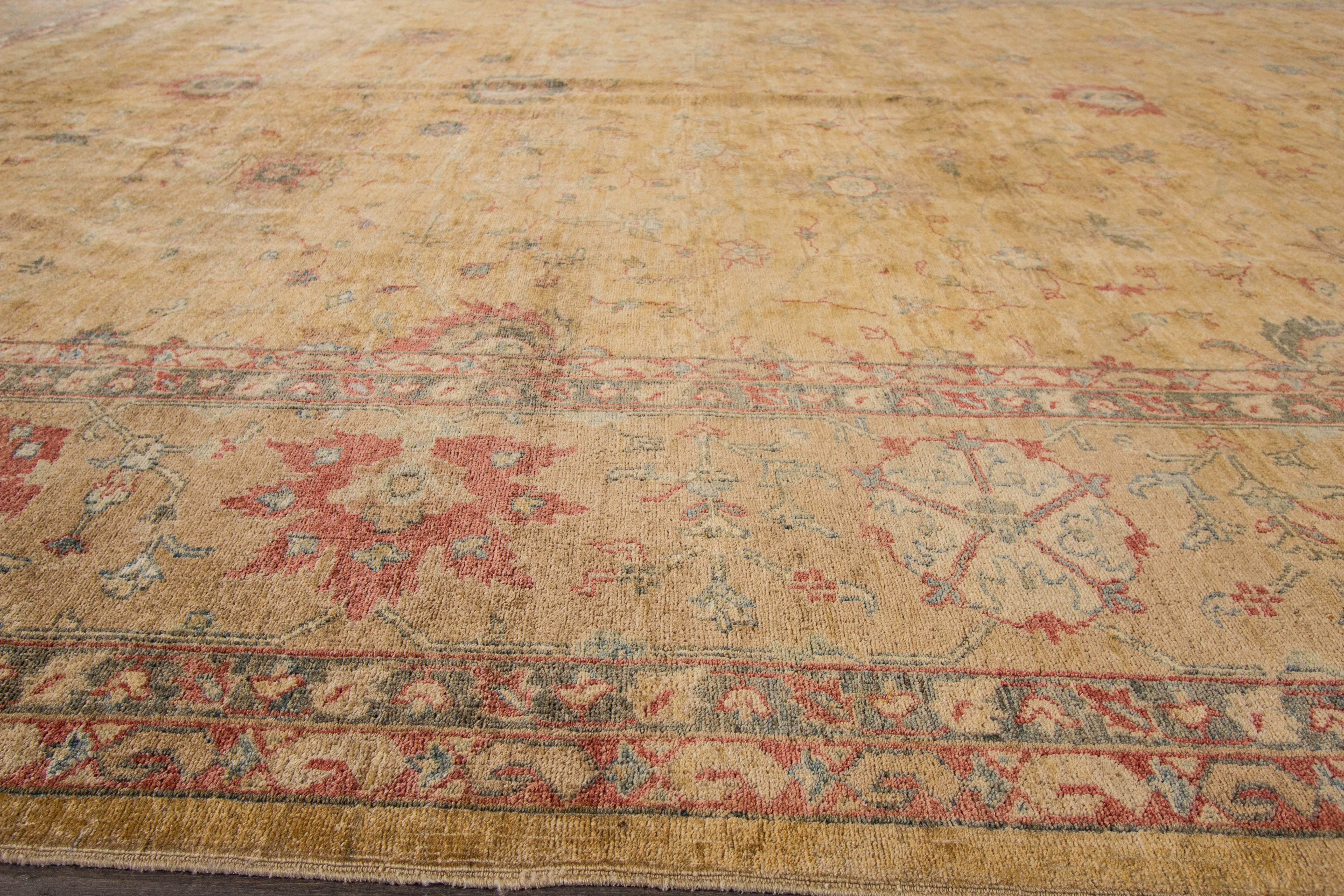 Hand-Knotted New Peshawar Rug For Sale