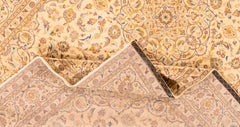 Vintage Beige Persian Kashan Rug