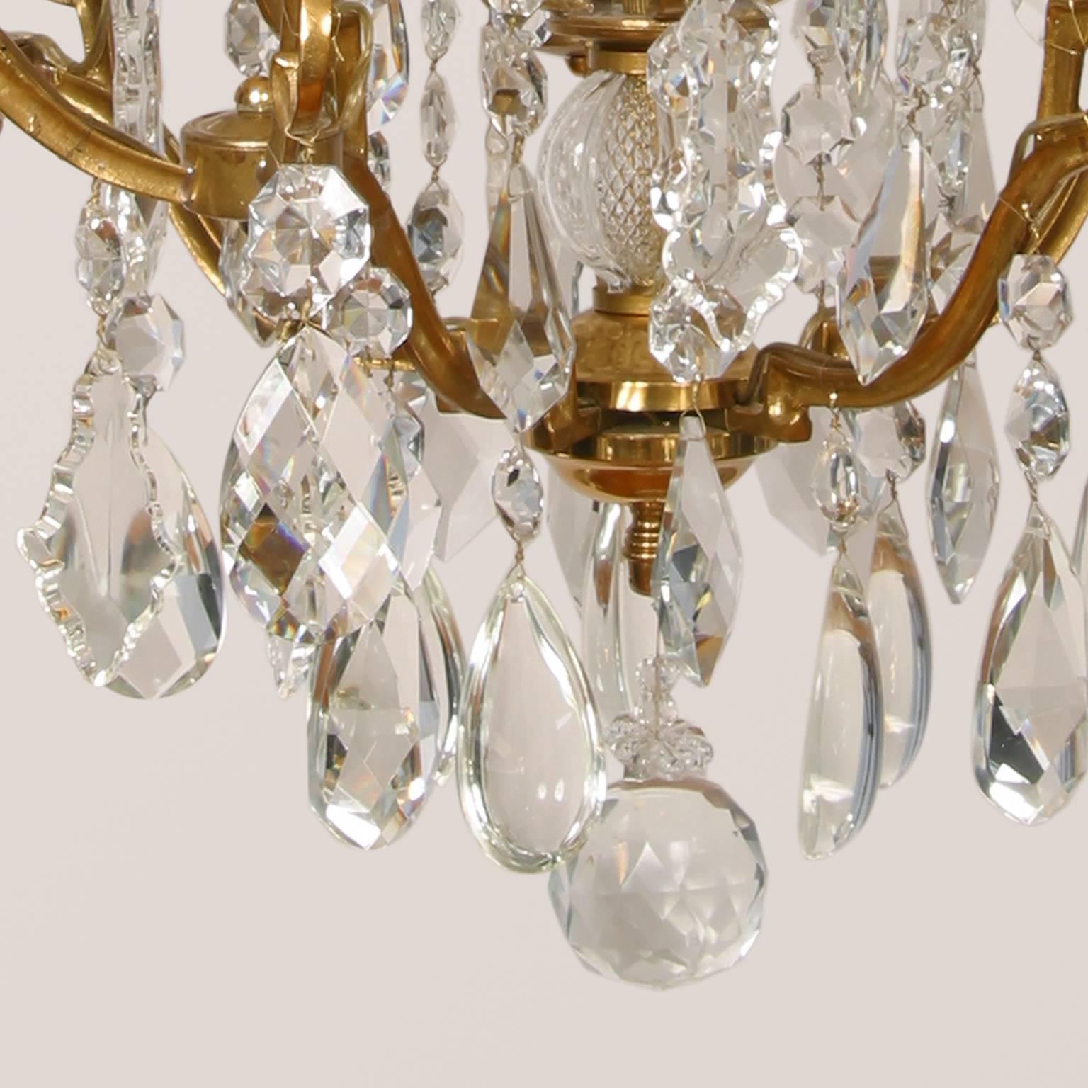 French Large, Impressive Louis XV Nineteen-Light Crystal and Gilt Bronze Chandelier