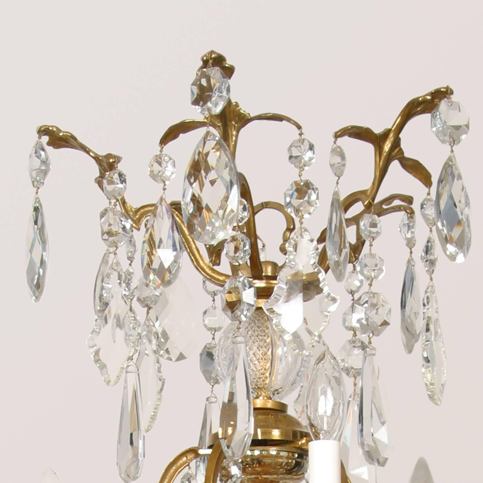 Cast Large, Impressive Louis XV Nineteen-Light Crystal and Gilt Bronze Chandelier