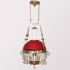 Victorian Parlor Lamp with Cranbury Hobnail Shade