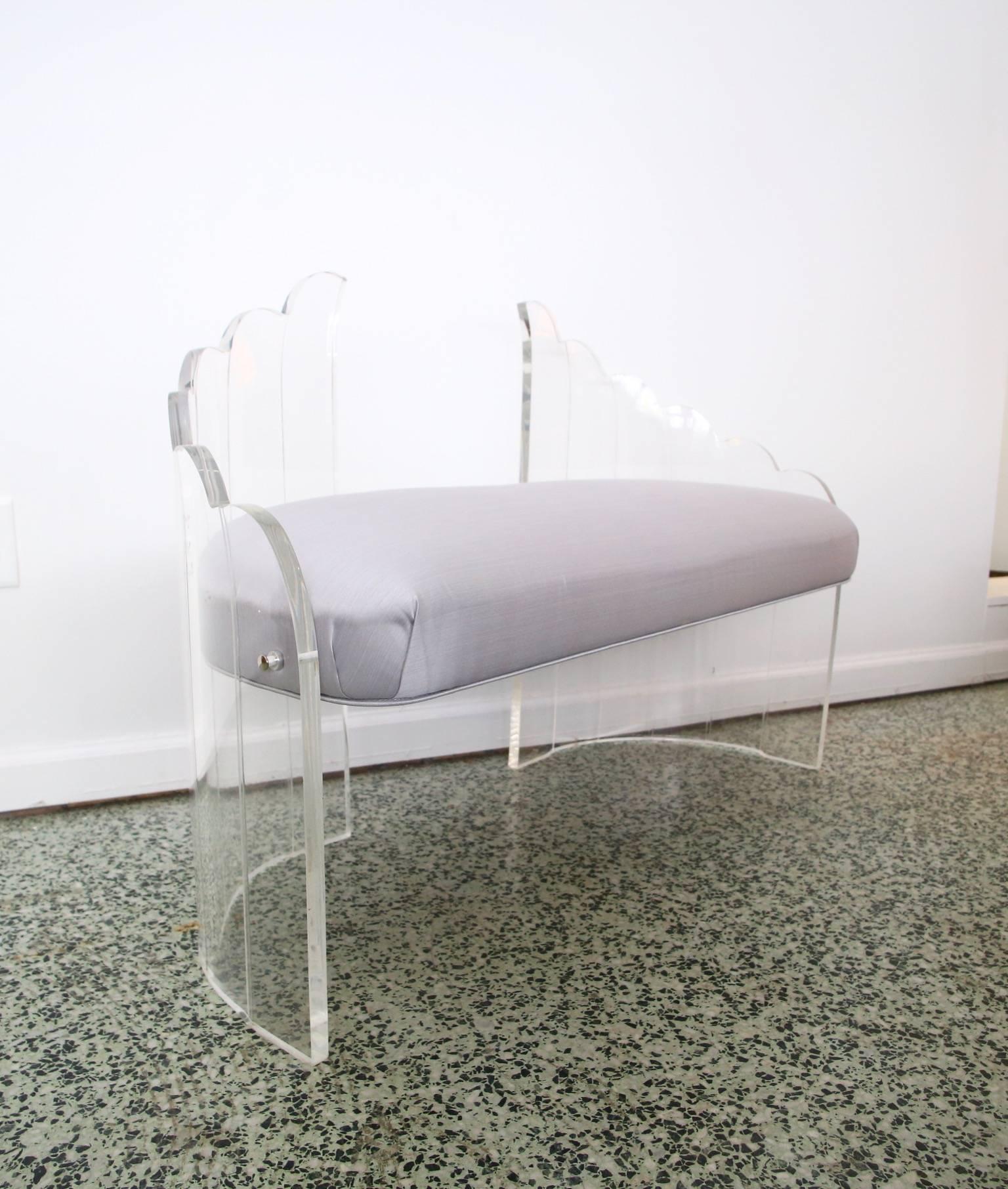 Lucite Settee Bench in the Style of Charles Hollis Jones 4
