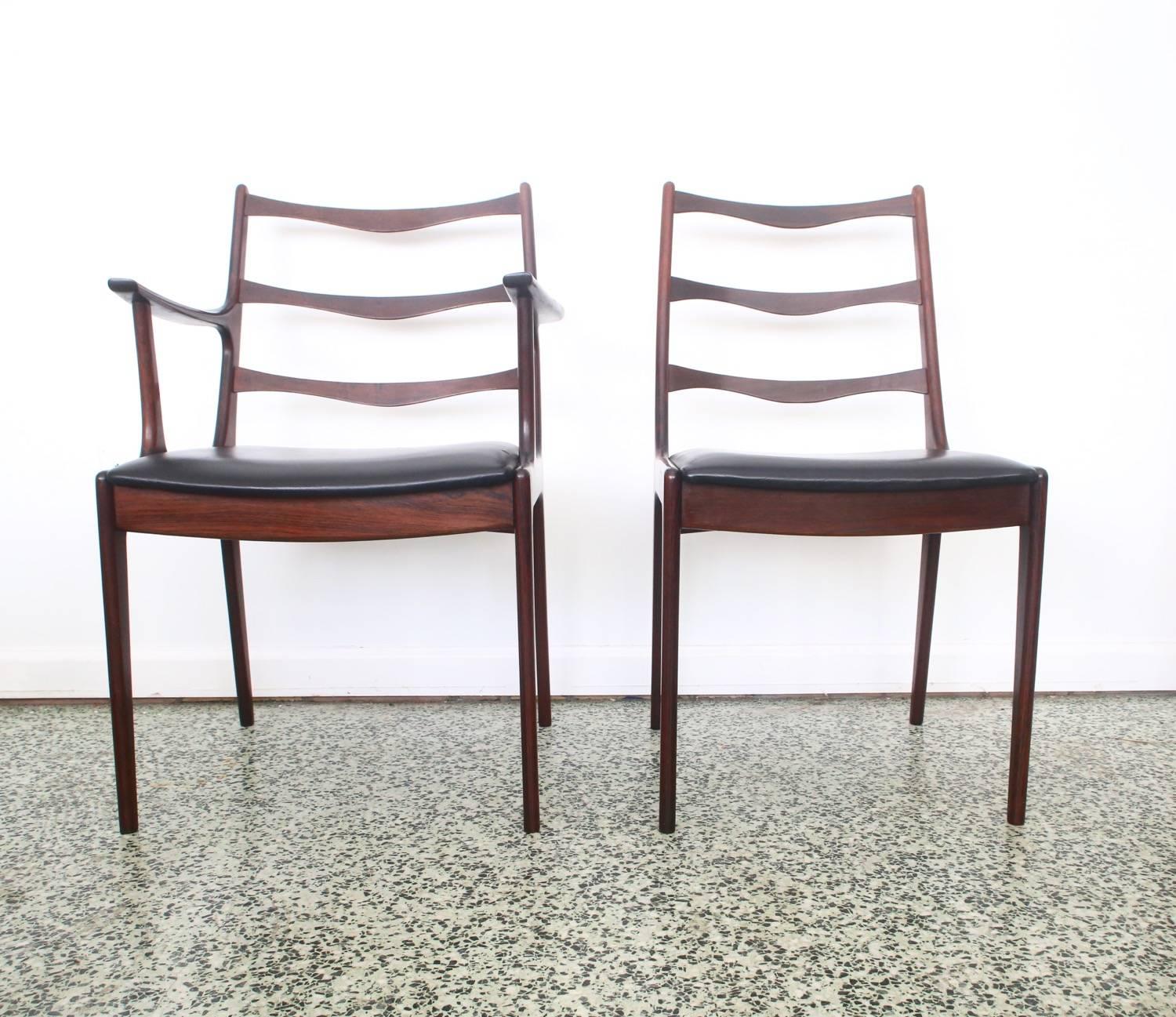 Mid-20th Century Six Rosewood Johannes Andersen Dining Chairs